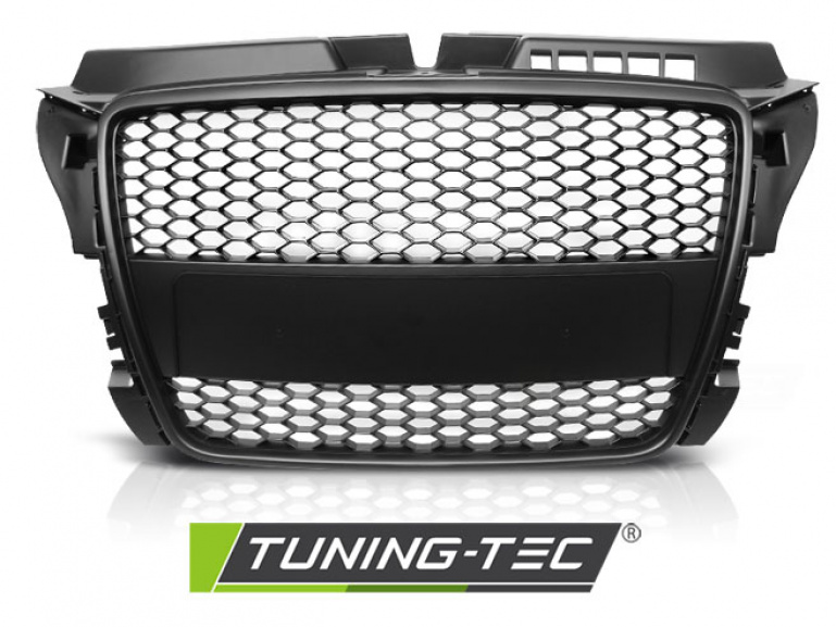 Upgrade Sportgrill / Kühlergrill für Audi A3 8P Facelift 08-12 matt schwarz in Wabendesign